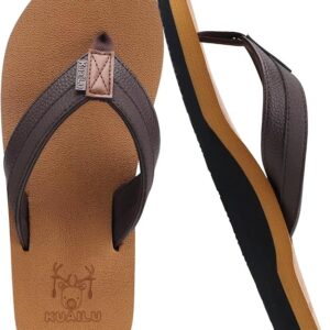 KuaiLu Men's Yoga Mat Leather Flip Flops (-50% OFF)