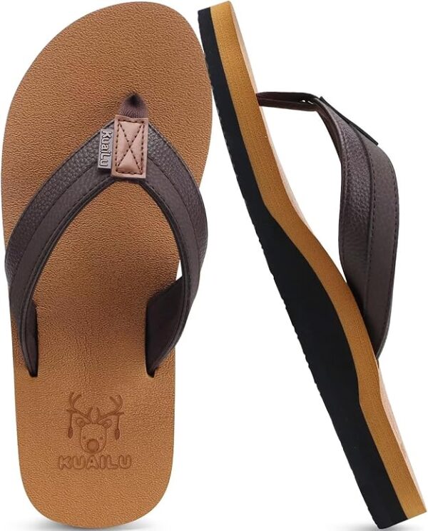 KuaiLu Men's Yoga Mat Leather Flip Flops (-50% OFF)