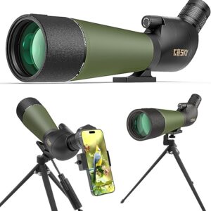Gosky Flagship DiamondEdge 20-60x80 Spotting Scope with Tripod, (-31% Off)